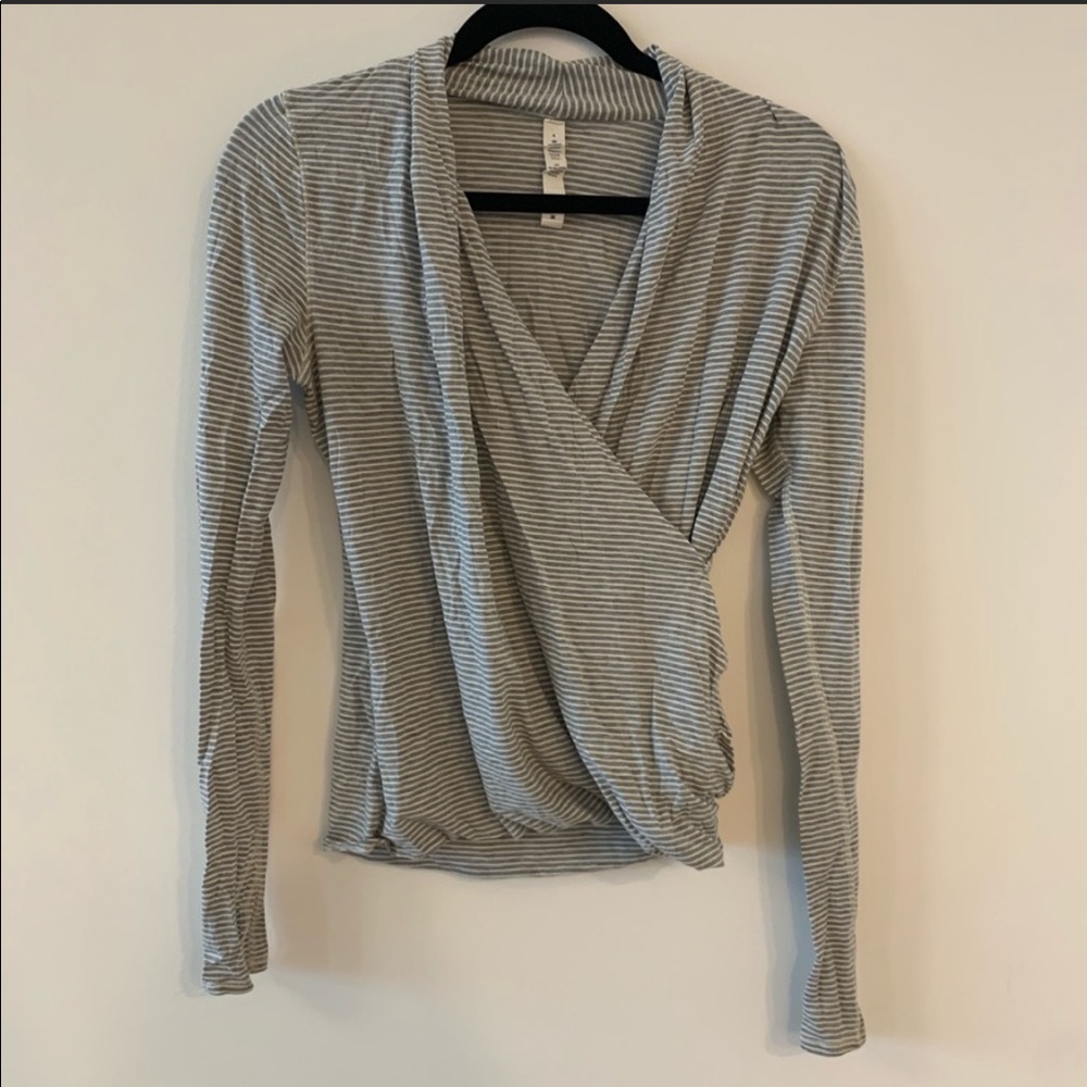 Lululemon Striped Long Sleeve Wrap Shirt